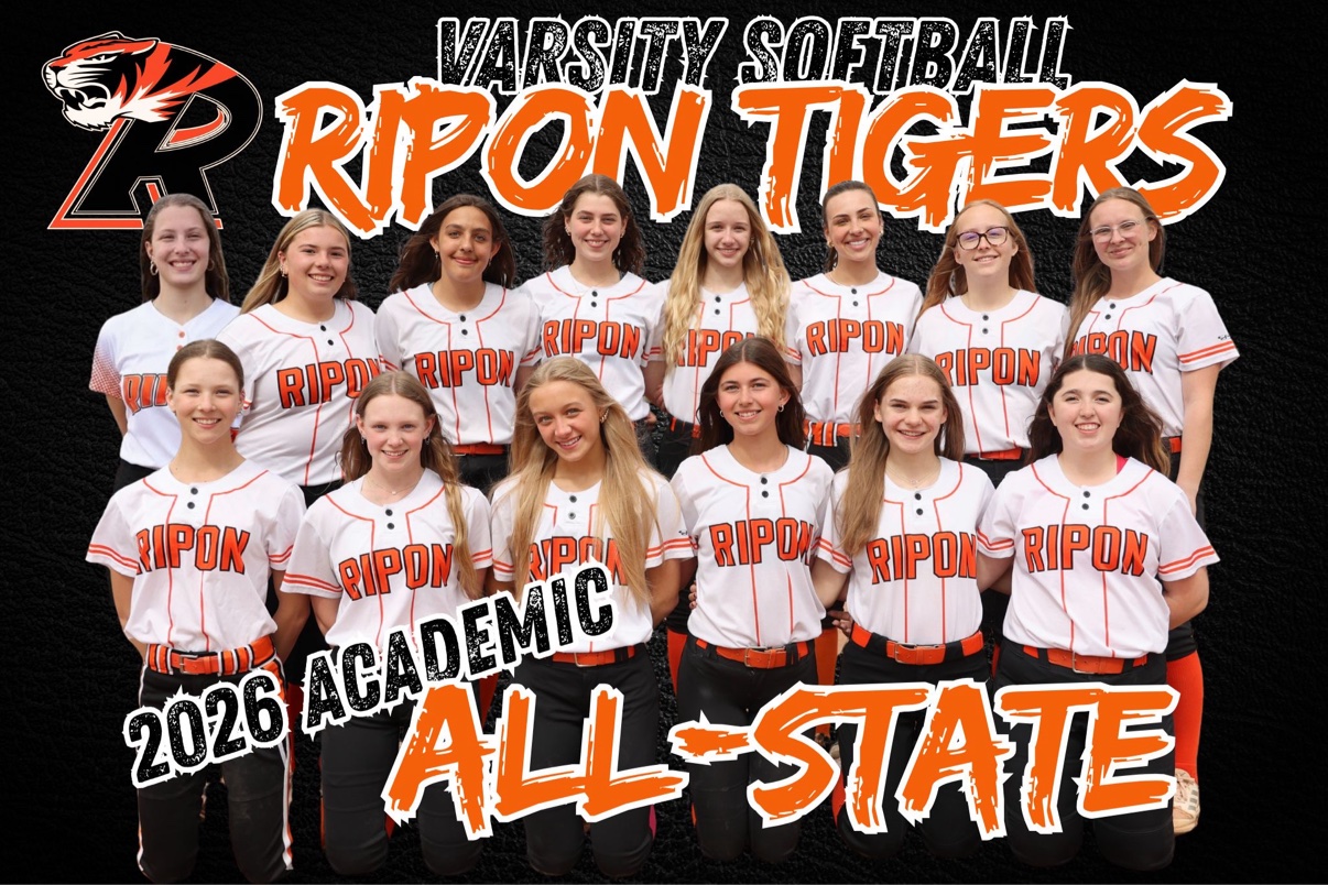 Ripon Tigers 2026 Academic All-State team graphic