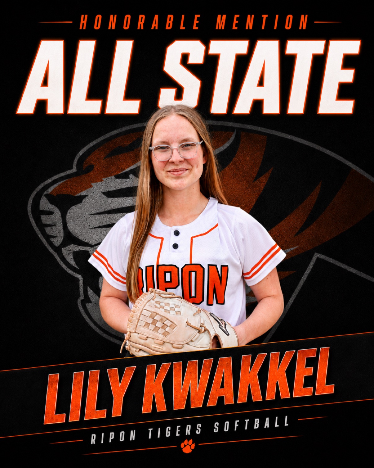 Lily Kwakkel Honorable Mention All-State award graphic